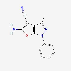 molecular formula C13H10N4O B14296648 5-Amino-3-methyl-1-phenyl-1H-furo[2,3-c]pyrazole-4-carbonitrile CAS No. 112036-72-3