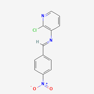 molecular formula C12H8ClN3O2 B1429665 (2-Chloro-pyridin-3-yl)-[1-(4-nitro-phenyl)-meth-(E)-ylidene]-amine CAS No. 386275-22-5