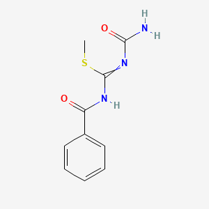 molecular formula C10H11N3O2S B14296687 methyl N-benzoyl-N'-carbamoylcarbamimidothioate CAS No. 121032-67-5