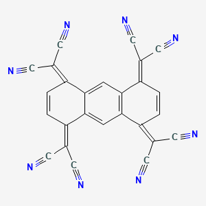 molecular formula C26H6N8 B14296752 2,2',2'',2'''-(Anthracene-1,4,5,8-tetraylidene)tetrapropanedinitrile CAS No. 113446-75-6