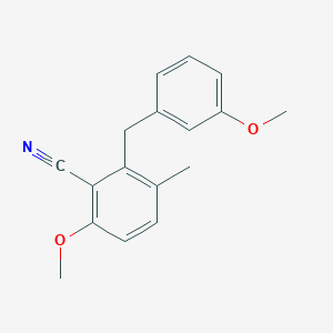 6-Methoxy-2-[(3-methoxyphenyl)methyl]-3-methylbenzonitrile