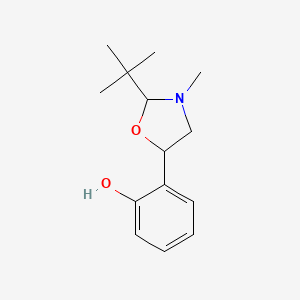 molecular formula C14H21NO2 B14296772 2-(2-tert-Butyl-3-methyl-1,3-oxazolidin-5-yl)phenol CAS No. 114090-47-0