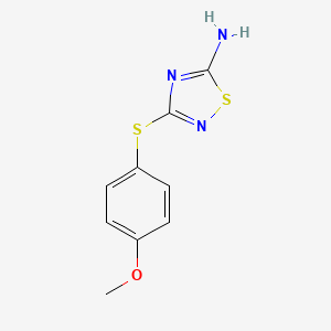 molecular formula C9H9N3OS2 B1429681 3-[(4-甲氧苯基)硫代]-1,2,4-噻二唑-5-胺 CAS No. 1344060-98-5