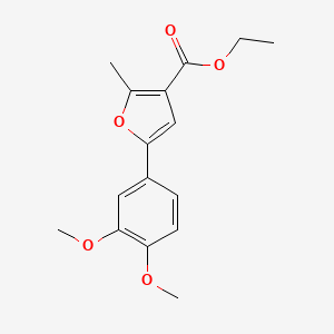 molecular formula C16H18O5 B14296825 Ethyl 5-(3,4-dimethoxyphenyl)-2-methylfuran-3-carboxylate CAS No. 116441-79-3