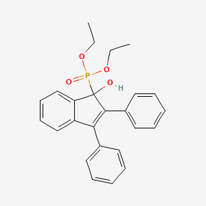 molecular formula C25H25O4P B14296880 Diethyl (1-hydroxy-2,3-diphenyl-1H-inden-1-yl)phosphonate CAS No. 111949-70-3