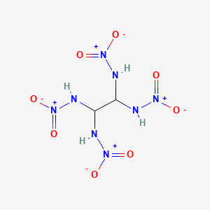 molecular formula C2H6N8O8 B14296959 N-(1,2,2-trinitramidoethyl)nitramide CAS No. 117080-06-5