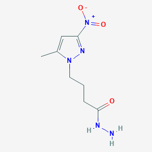 molecular formula C8H13N5O3 B1429700 4-(5-methyl-3-nitro-1H-pyrazol-1-yl)butanohydrazide CAS No. 1415719-20-8