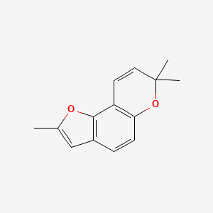 molecular formula C14H14O2 B14297001 2,7,7-Trimethyl-7H-furo[2,3-f][1]benzopyran CAS No. 113738-36-6