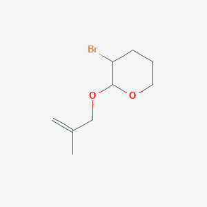 molecular formula C9H15BrO2 B14297010 3-Bromo-2-[(2-methylprop-2-en-1-yl)oxy]oxane CAS No. 121693-25-2