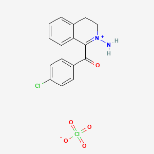 molecular formula C16H14Cl2N2O5 B14297067 2-Amino-1-(4-chlorobenzoyl)-3,4-dihydroisoquinolin-2-ium perchlorate CAS No. 112806-67-4