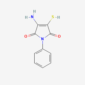 molecular formula C10H8N2O2S B14297072 3-Amino-1-phenyl-4-sulfanyl-1H-pyrrole-2,5-dione CAS No. 116489-66-8