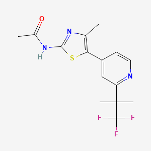 molecular formula C15H16F3N3OS B1429708 N-(4-甲基-5-(2-(1,1,1-三氟-2-甲基丙烷-2-基)吡啶-4-基)噻唑-2-基)乙酰胺 CAS No. 1357476-68-6
