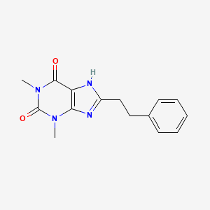 molecular formula C15H16N4O2 B14297092 1H-Purine-2,6-dione, 3,7-dihydro-1,3-dimethyl-8-(2-phenylethyl)- CAS No. 126235-09-4