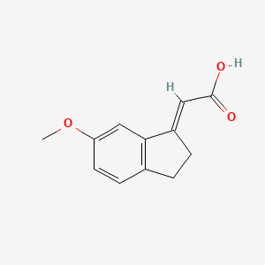 molecular formula C12H12O3 B1429714 (2E)-(6-methoxy-2,3-dihydro-1H-inden-1-ylidene)acetic acid CAS No. 1226461-82-0