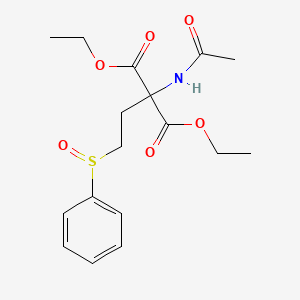 Diethyl acetamido[2-(benzenesulfinyl)ethyl]propanedioate