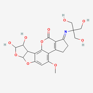 molecular formula C21H23NO10 B14297231 16-[1,3-dihydroxy-2-(hydroxymethyl)propan-2-yl]imino-4,5-dihydroxy-11-methoxy-6,8,19-trioxapentacyclo[10.7.0.02,9.03,7.013,17]nonadeca-1,9,11,13(17)-tetraen-18-one CAS No. 113568-93-7