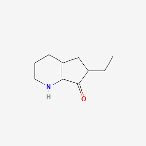 molecular formula C10H15NO B14297263 6-ethyl-1,2,3,4,5,6-hexahydro-7H-cyclopenta[b]pyridin-7-one CAS No. 118355-69-4