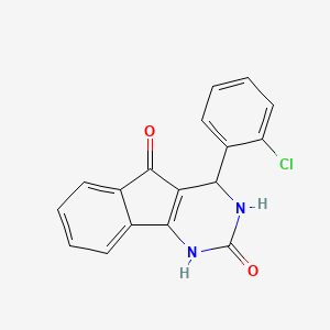 molecular formula C17H11ClN2O2 B14297414 4-(2-Chlorophenyl)-3,4-dihydro-1H-indeno[1,2-d]pyrimidine-2,5-dione CAS No. 121258-60-4