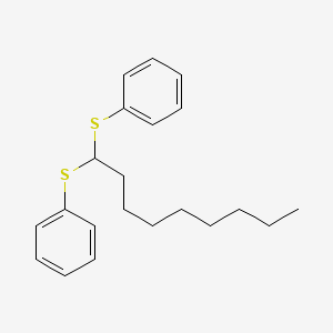 molecular formula C21H28S2 B14297431 Benzene, 1,1'-[nonylidenebis(thio)]bis- CAS No. 113138-70-8