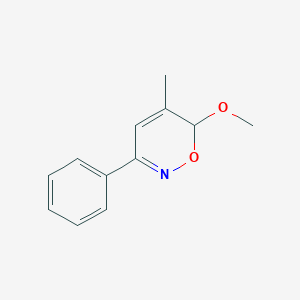 molecular formula C12H13NO2 B14297437 6H-1,2-Oxazine, 6-methoxy-5-methyl-3-phenyl- CAS No. 117341-61-4