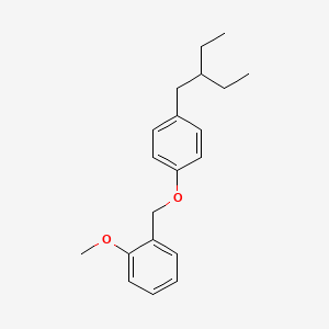 molecular formula C20H26O2 B14297438 Benzene, 1-((4-(2-ethylbutyl)phenoxy)methyl)-2-methoxy- CAS No. 125796-84-1