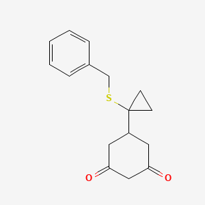 molecular formula C16H18O2S B14297561 5-[1-(Benzylsulfanyl)cyclopropyl]cyclohexane-1,3-dione CAS No. 113073-92-0