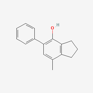 molecular formula C16H16O B14297597 7-Methyl-5-phenyl-2,3-dihydro-1H-inden-4-ol CAS No. 116145-09-6