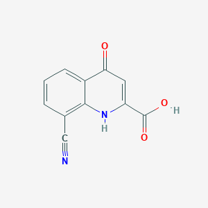 molecular formula C11H6N2O3 B1429763 8-氰基-4-羟基-喹啉-2-羧酸 CAS No. 495409-74-0