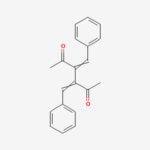 molecular formula C20H18O2 B14297736 3,4-Dibenzylidenehexane-2,5-dione CAS No. 112169-69-4