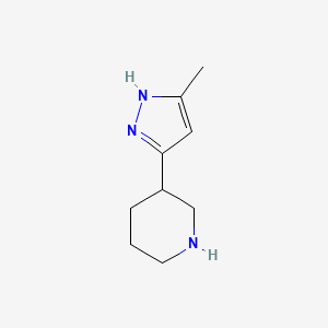 molecular formula C9H15N3 B1429781 3-(5-methyl-1H-pyrazol-3-yl)piperidine CAS No. 1384427-37-5
