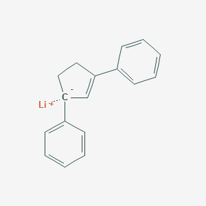 molecular formula C17H15Li B14297811 lithium;(3-phenylcyclopenten-1-yl)benzene CAS No. 113443-58-6