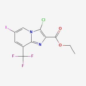 molecular formula C11H7ClF3IN2O2 B1429785 3-氯-6-碘-8-(三氟甲基)咪唑并[1,2-A]吡啶-2-甲酸乙酯 CAS No. 1363405-48-4