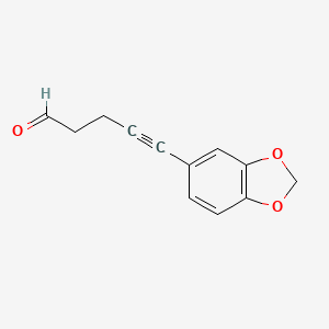 molecular formula C12H10O3 B14297875 5-(2H-1,3-Benzodioxol-5-YL)pent-4-ynal CAS No. 114092-52-3