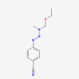 molecular formula C11H14N4O B14297969 4-[(1E)-3-(Ethoxymethyl)-3-methyltriaz-1-en-1-yl]benzonitrile CAS No. 113372-57-9