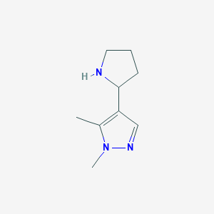 molecular formula C9H15N3 B1429800 1,5-二甲基-4-(吡咯啉-2-基)-1H-吡唑 CAS No. 1427380-52-6