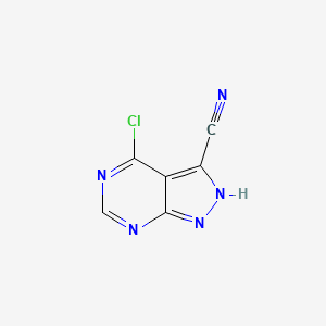 molecular formula C6H2ClN5 B1429801 4-chloro-1H-pyrazolo[3,4-d]pyrimidine-3-carbonitrile CAS No. 1004991-91-6