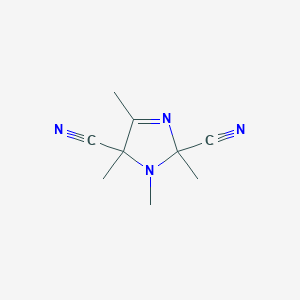 molecular formula C9H12N4 B14298046 1,2,4,5-Tetramethyl-2,5-dihydro-1H-imidazole-2,5-dicarbonitrile CAS No. 112470-88-9