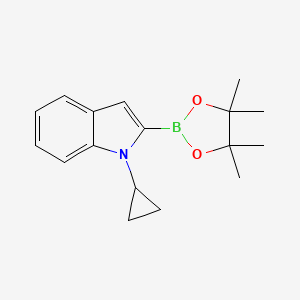 molecular formula C17H22BNO2 B1429807 1-cyclopropyl-2-(4,4,5,5-tetramethyl-1,3,2-dioxaborolan-2-yl)-1H-indole CAS No. 2304635-76-3