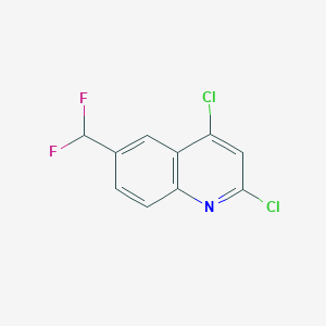 molecular formula C10H5Cl2F2N B1429816 2,4-Dichloro-6-(difluoromethyl)quinoline CAS No. 1422496-30-7