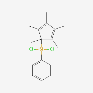 molecular formula C16H20Cl2Si B14298167 Dichloro(1,2,3,4,5-pentamethylcyclopenta-2,4-dien-1-yl)phenylsilane CAS No. 113475-33-5