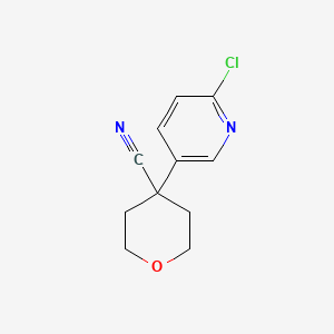 molecular formula C11H11ClN2O B1429817 4-(6-Chloropyridin-3-YL)tetrahydro-2H-pyran-4-carbonitrile CAS No. 935279-87-1