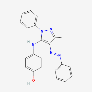 molecular formula C22H19N5O B14298203 4-{[3-Methyl-1-phenyl-4-(2-phenylhydrazinyl)-1H-pyrazol-5-yl]imino}cyclohexa-2,5-dien-1-one CAS No. 114568-66-0