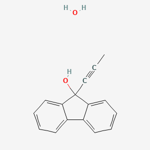 molecular formula C16H14O2 B14298214 9-Prop-1-ynylfluoren-9-ol;hydrate CAS No. 114658-36-5