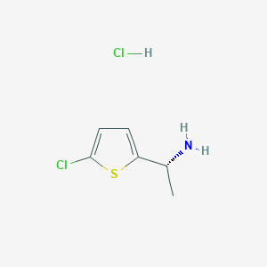 molecular formula C6H9Cl2NS B1429822 (1R)-1-(5-chlorothiophen-2-yl)ethan-1-amine hydrochloride CAS No. 1257106-67-4