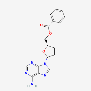 molecular formula C17H17N5O3 B14298285 ((2S,5R)-5-(6-Amino-9H-purin-9-yl)tetrahydrofuran-2-yl)methyl benzoate 