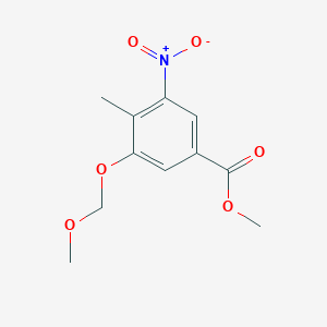 molecular formula C11H13NO6 B14298393 Benzoic acid, 3-(methoxymethoxy)-4-methyl-5-nitro-, methyl ester CAS No. 125229-14-3