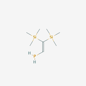 molecular formula C8H21PSi2 B14298414 [2,2-Bis(trimethylsilyl)ethenyl]phosphane CAS No. 112474-53-0