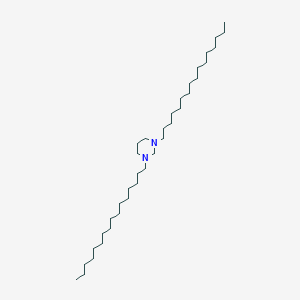 molecular formula C36H74N2 B14298462 1,3-Dihexadecylhexahydropyrimidine CAS No. 116368-51-5