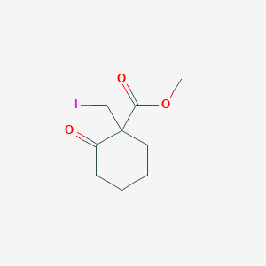 molecular formula C9H13IO3 B14298471 Methyl 1-(iodomethyl)-2-oxocyclohexane-1-carboxylate CAS No. 112818-12-9