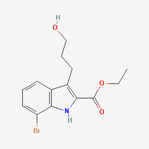 molecular formula C14H16BrNO3 B1429854 7-溴-3-(3-羟丙基)-1H-吲哚-2-羧酸乙酯 CAS No. 1073067-97-6